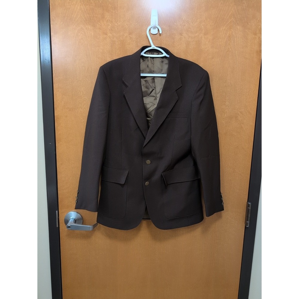 Levi's Jacket Mens 38R Brown Vtg 80 Action Suit Single Breast Gold Button Blazer